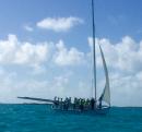 Lady Muriel: Greg and nineteen as crew in the Staniel Cay races
